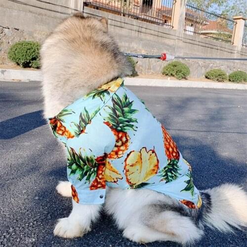 Large Dog Clothes Hawaiian Style Pet Shirt Clothing for Medium Large Dogs Costume Spring Dog Clothing Labrador Pug Pet Clothes