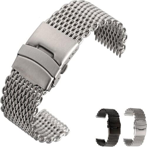 Milanese Shark Mesh Wristband For B-reitling S-eiko OMG Watchband18mm 20mm 22mm 24mm Stainless Steel Watch Band Strap Bracelet