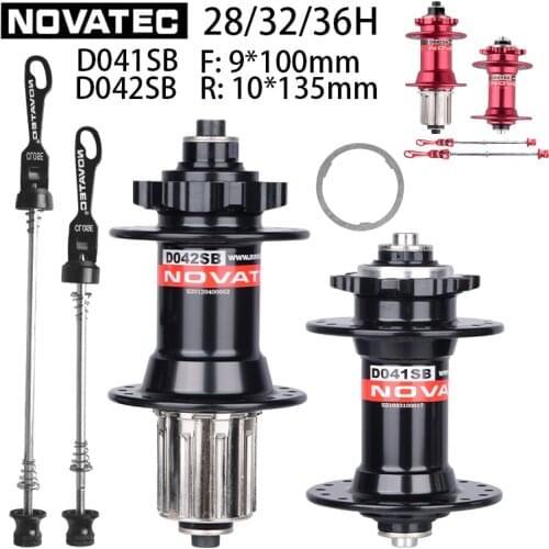 NOVATEC D041SB D042SB disc brake hub MTB mountain bike hub bearing bicycle hub 28 32 36 hole red and black disc brake hub