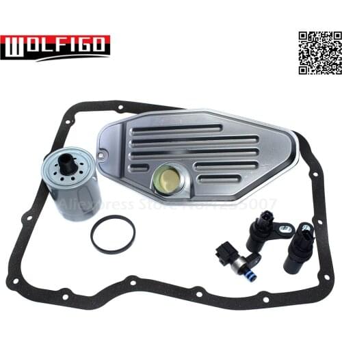 WOLFIGO New 45RFE 545RFE 68RFE Transmission Sensors W/ 4WD Filter Pan Gasket Set 6PCS