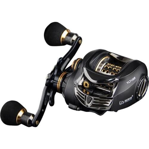 YLT130 14BB 6.3:1 Full Meta 2 Spools Fishing Reel Max Drag 6kg Bait Cast Reel Magnetic Dual Brake Baitcasting Reel Left/Right