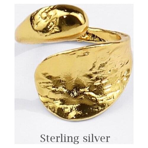 Sole Memory Irregular Geometry Creative Fashion 925 Sterling Silver Female Resizable Opening Rings SRI824