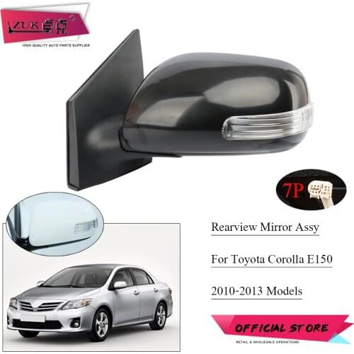 ZUK For Toyota For Corolla E150 2008 2009 2010 2011 2012 2013 Exterior Rearview Mirror Assy 7-PIN Turn Signal Electric Folding