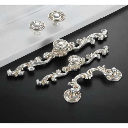 1pc Door Drawer Knobs Wardrobe Cupboard Dresser Push Pull Handle Antique Furniture Handles Kitchen CabinetsHardware w/Screw