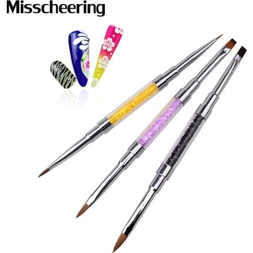 New 1pcs Professional Acrylic UV Gel Crystal Rhinestone Flat Painting Drawing Lines Brush Pen DIY Salon Nail Tools