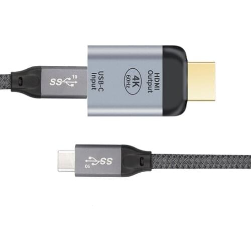 10Gbps 100W Cable USB-C Type C Female Source to HDMI-compatible Sink HDTV Adapter 4K 60hz 1080p for Tablet & Phone & Laptop