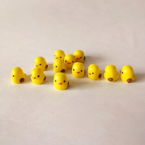 10PCS Mini Yellow Chicken Micro Fairy Garden Miniature Decoration Succulents Terrariums Figurines Dollhouse Toys DIY Accessories
