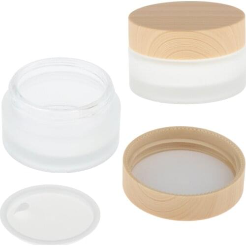 2X Refill Empty Frosted Makeup Cream Lotion Storage Container Case Jar Pot
