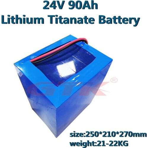 24V 90Ah Lithium Titanate Battery Pack Rechargeable 10S LTO Battery Cell For Solar/Wind Energy Storage Golf Cart Grid-off