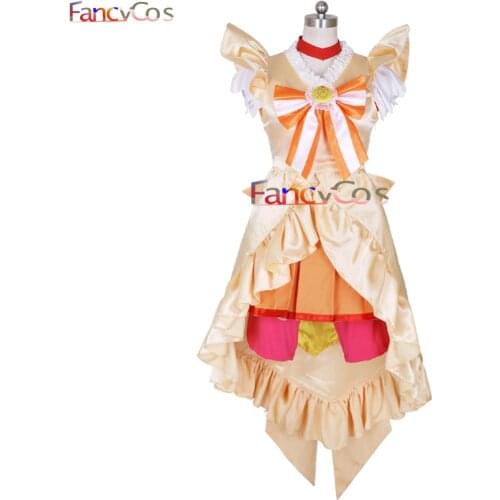 Anime Smile PreCure Glitter Force Glitter Lucky Akane Hino Dress Cure Sunny Glitter Sunny Princess Pretty Cure Cosplay Costume
