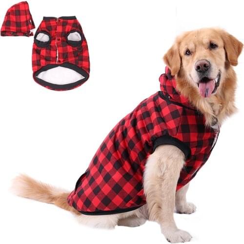 Free Shipping Large Size Pet Dog Coat Winter Warm Dog Clothes For Chihuahua Soft Hood Puppy Jacket Clothing With Detach Hat