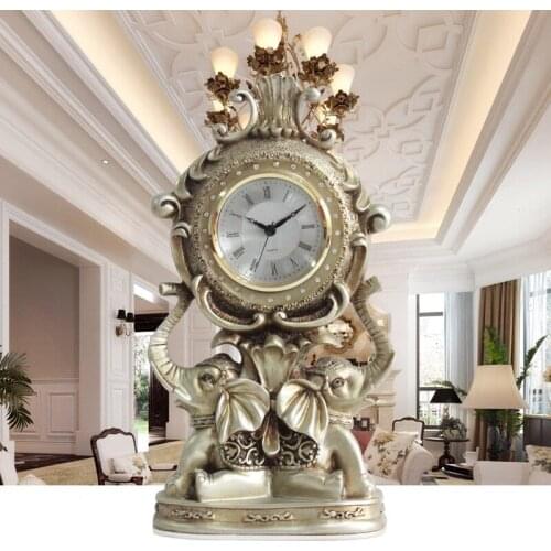 EUROPEAN RETRO ELEPHANT CLOCK CREATIVE LIVING ROOM DECORATION BEDROOM MUTE WATCH FASHION HOME DECORATION CRAFTS
