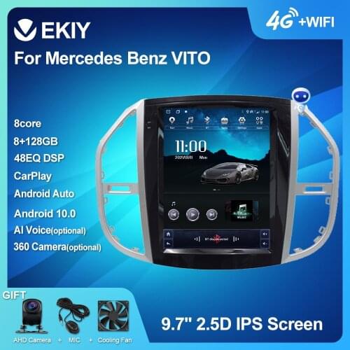 EKIY DSP 4G LTE Android 10 Car Radio For Mercedes Benz VITO Multimedia Player Tesla Vertical Screen GPS Navigation BT Stereo DVD