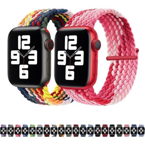 Elastic Solo Loop strap For Apple watch band 44mm 40mm iWatch band 42mm 38mm Nylon Braided bracelet for apple watch 6/SE/5/4/3/2