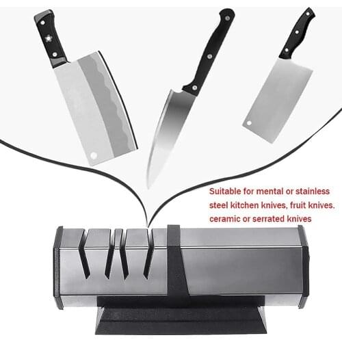 Electric Knife Sharpener for Straight Serrated Knives Diamond Abrasives Chef Kitchen Knives Sharpener Scissor Sharpeners