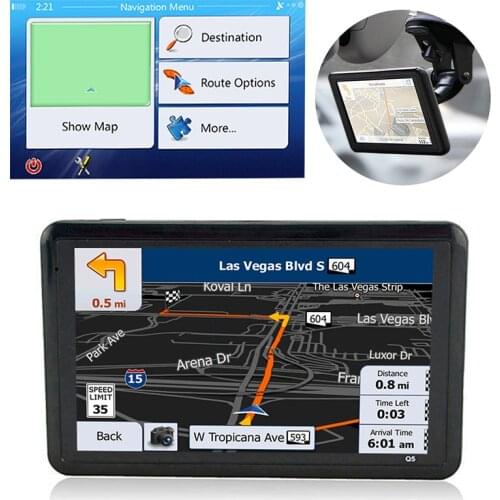 5" HD Car GPS Navigation 800X480 Pixels USB Car Charger Latest Europe US Canada Map Sunshade Gps Navigation Device Touch Screen