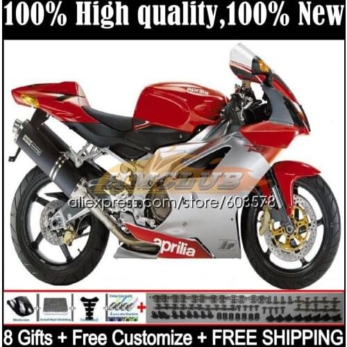 Kit For Aprilia Mille RSV 1000 R RR RSV1000RR 53CL.23 RSV1000R 1000R 2003 2004 2005 2006 RSV1000 03 04 05 06 Fairing Red silver