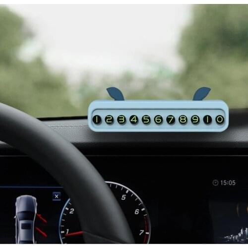 Cartoon Car Temporary Parking Card Holder Phone Number Plate Stop Sign Automotive Interior Move Auto Card