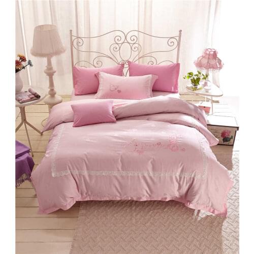 Pink Minnie Mouse Cartoon 3D Printed Bedding Sets Bedspread Coversets Duvet Cover Twin Full Queen Size Cotton Embroidered Girls