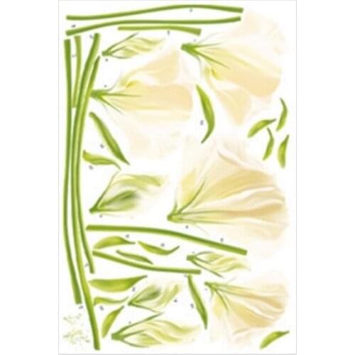 Lily Flowers Wall Sticker Floral Art Nursery Decals Living Room Bedroom Mural