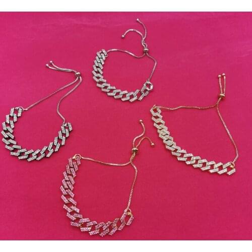 New Arrival Shiny Rhinestone Anklet Bracelet For Women Cuban Chain Crystal Anklet Bracelet Beech Foot Jewelry