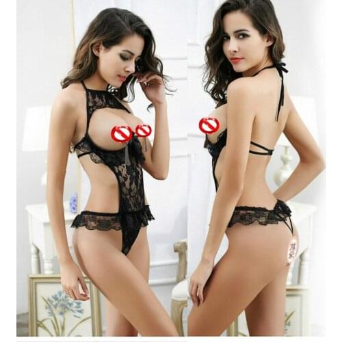 New High-grade Sexy Lace Sexy Pajamas Lingerie Bodysuit One Piece Lingerie Open Crotch and Breastless Sexy Lingerie Sex Clothing