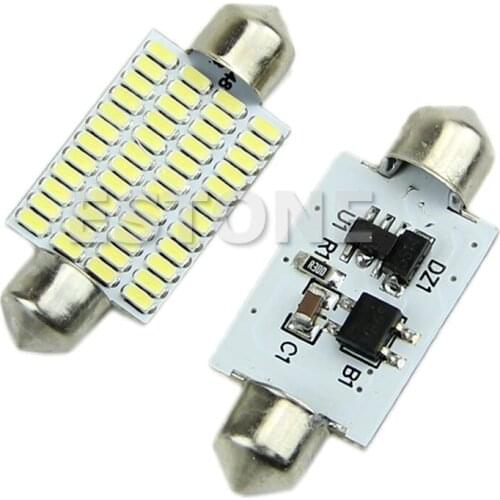New 42mm 48 LED 3014 SMD White Car Interior Light Festoon Dome Bulbs Lamp 01# Q9QD