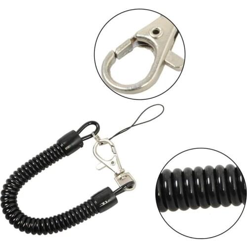 Practical Retractable Plastic Elastic Rope Key Ring Spring For Outdoor Security Tools Keychain Camping