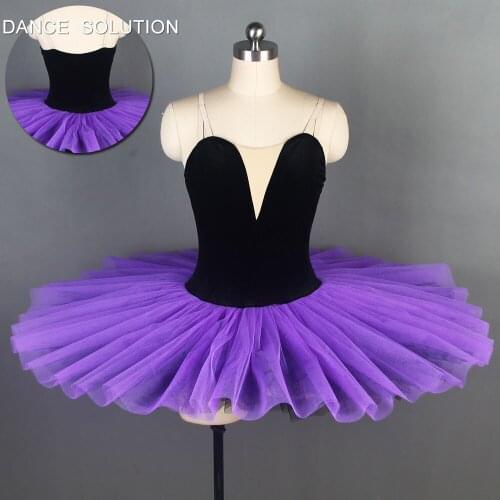 Pre-professional Ballet Tutu with Black Velvet Bodice Pancake Tutu for Women Girl Dance Dress Ballerina Stage Costumes BLL094