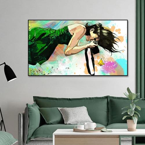 Scandinavian Canvas Art Abstract Diving Girl Photography Wall Art Posters For Living Room Home Decor Goldfish Canvas Paintings