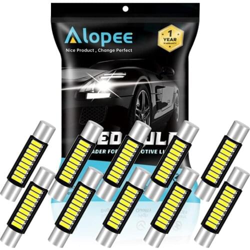 10-Pack 28MM- 29MM LED Light Xenon White 12V 9 SMD Sun Visor Vanity Mirror LED Bulb For Car 6615F 6614F 3021 3022 3175 T-2 SF6/6