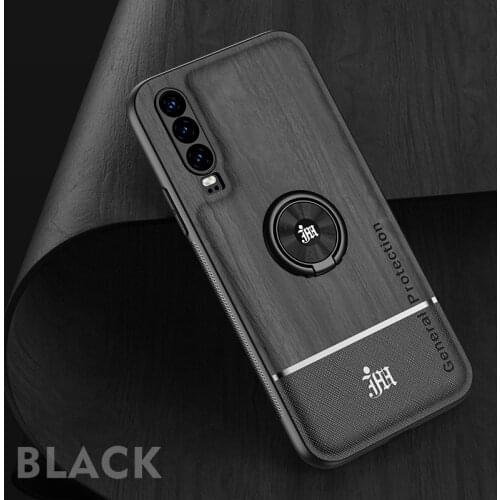 Thin magnetic ring bracket for huawei p20 p20pro p30 anti-knock tree pattern pu stand back cover for huawei p30lite p40proplus