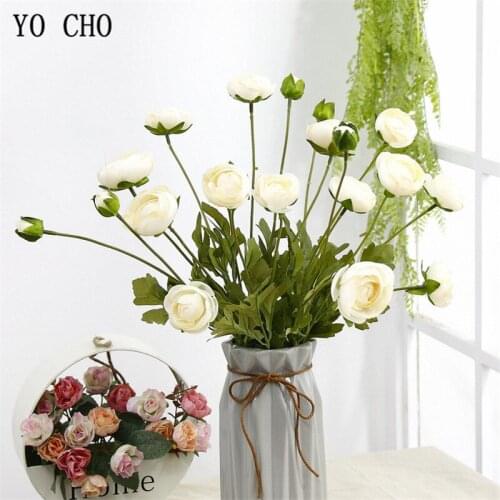1 bunch of 4 artificial flowers silk flowers home decoration artificial flower branches wall decoration wedding fake flowers