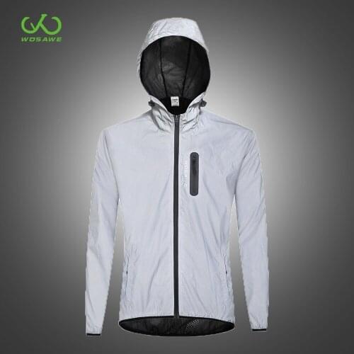 WOSAWE Reflective Windproof Motorcycle Jackets Night Racing Running Wear Waterproof Cycling Top Windbreaker Motorbike Jacket