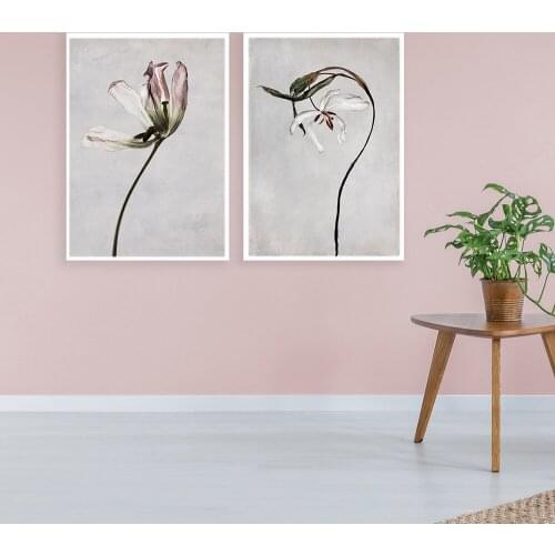 Vintage Poster Dried Tulip Oil Painting Canvas Wall Art Print Flower Painting Home Decorative Pictures For Living Room Modern