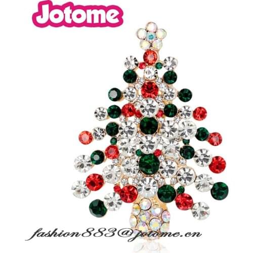 High quality Australia crystal rhinestone Christmas Tree brooch pin for costume