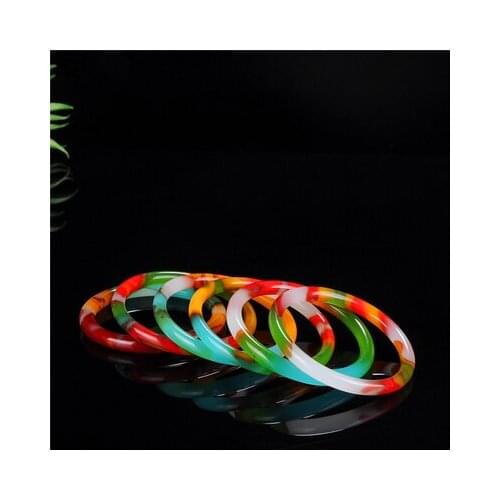 Zheru jewelry natural colorful jade two-tone 54-64mm bracelet elegant princess jewelry gift best mother for girlfriend