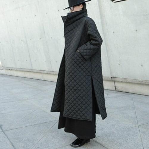 2020 Plus Size Parka Ladies Cotton-padded Coat Gothic Winter Women Cothes Long Black Jacket Light Femme Robe Outwear Cloak SL60