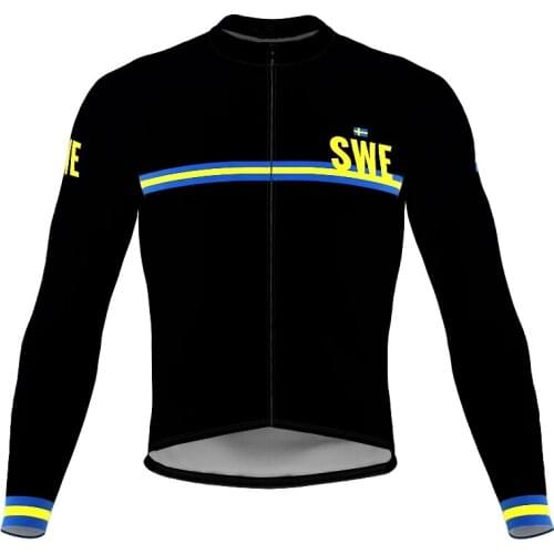 Sweden Team Winter Thermal Fleece Cycling Jersey long sleeve Ropa ciclismo hombre Bicycle Wear Bike Clothing maillot Ciclism