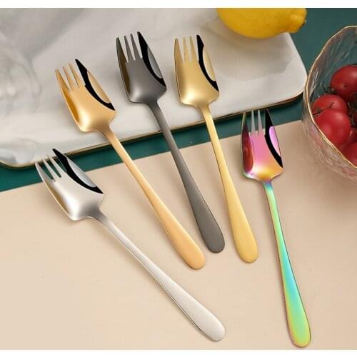 Gold Salad Spoon Fork Salad Spoon Stainless Steel Cutlery Set Serving Spoon Colorful Unique Spoons