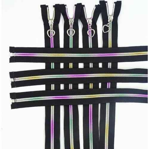10pcs new 5# nylon zipper colorful tooth gradient tailor sewer process (20-36 inches)