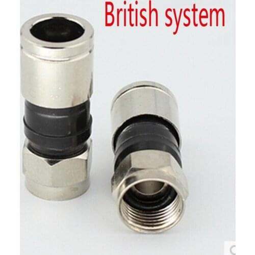 10pcs WaterProof 75-5 Extrusion F Plug Imperial inch Connector Cable TV digital STB Joint Adapter F Head 2P/4P