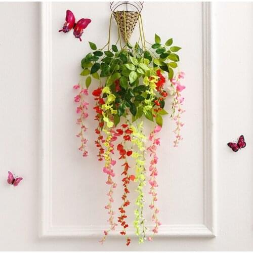 12pcs 75/110cm Artificial flower Wisteria Tofu pudding To Kinuka fake fake tree rattan wedding ceiling decoration garden decor