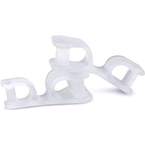 2Pairs New Silicone Big Toe Two Hole Thumb Valgus Toe Separator Pedicure Gel Foot Fingers Protector Corrector Foot Care Tool