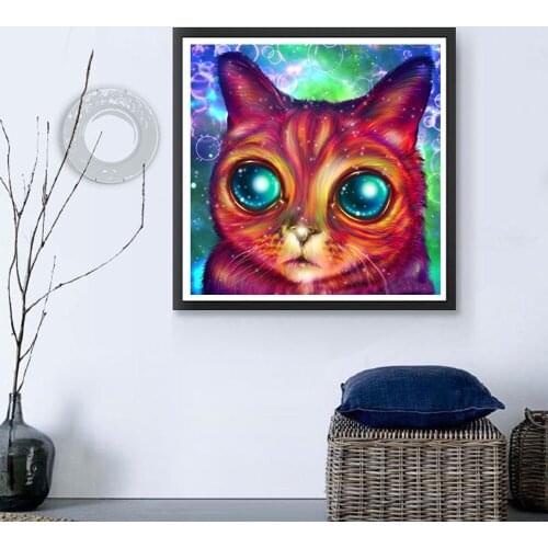 20 * 25cm DIY 5D Diamond Painting Kit Cat Pattern Resin Rhinestone Mosaic Embroidery Cross Stitch Craft Home Wall Decoration