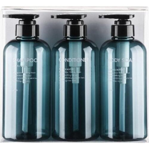 3Pcs 500ml Empty Bottle Set Shampoo Shower Gel Hair Conditioner Press Dispenser 2XPB