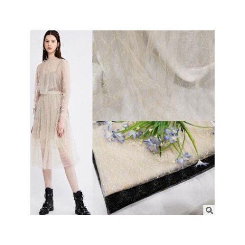 8-color Gold Thread Non-stretch Lace Apparel Fabric DIY Skirt Tops Home Decoration Materials Accessories