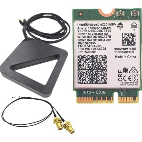 Intel Wi-Fi 6 AX201 Support Bluetooth 5.0 Dual Band 2.4G/5G Wireless NGFF CNVi Wifi Card AX201NGW 2.4Ghz / 5Ghz 802.11ac/ax