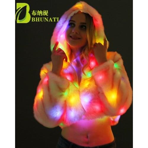 BHUNATI Fur Coats With A Hood