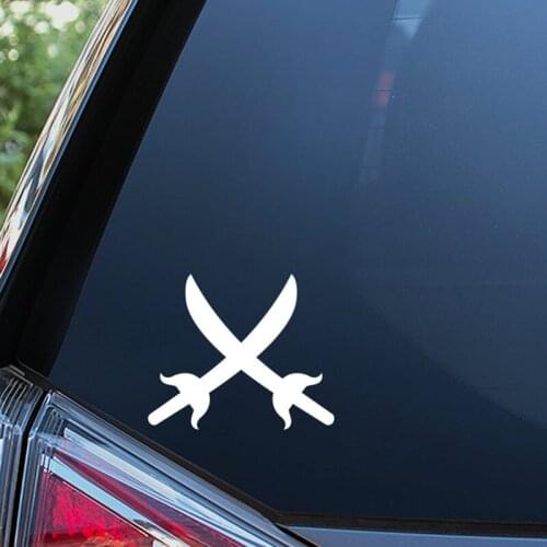 Black/Silver Crossed Swords Sticker Bumper Stickers Waterproof Rear Windshield Vinyl Decor Simple Car Accessories S426